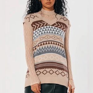 social tourist oversized brown sweatervest